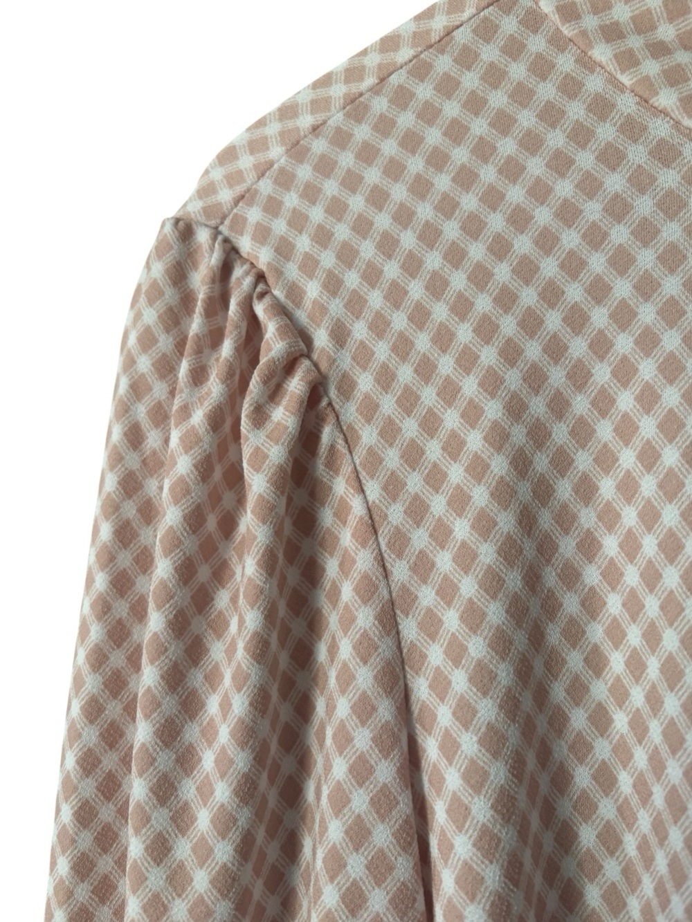 Adrianna Papell Pink Gingham Keyhole Back Blouse - Picture 4 of 9